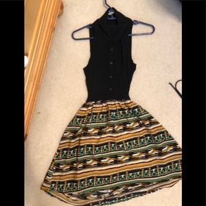 Patterned Cut-Out Dress